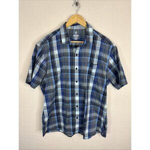 KÜHL Plaid Short Sleeve Button Up Shirt Men’s XL Tapered Fit Outdoor Hiking